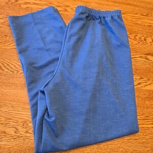 Womens Blue Textured Elastic Waist Pull On Pants Style 15800M Size 16